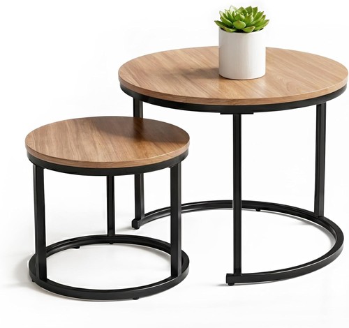 Round nesting coffee table - nesting,
