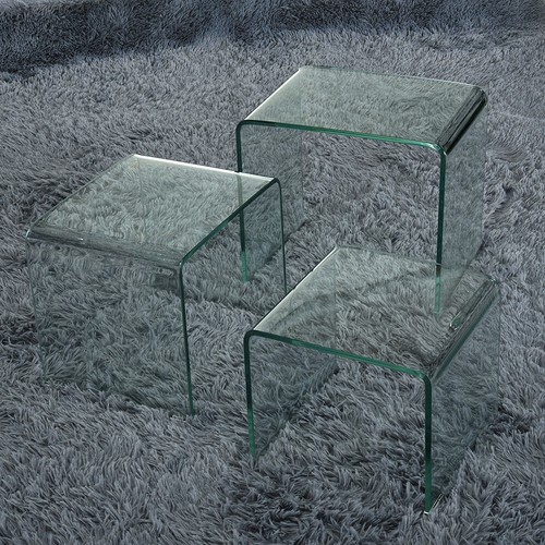 Nest tables set 3 glass - tables, of