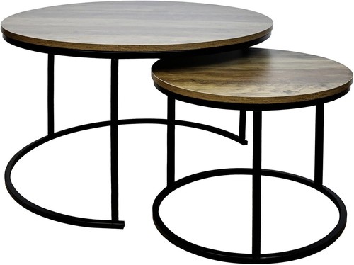 Round nesting coffee table set - nesting,
