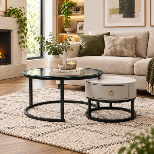 Round nesting coffee - round,