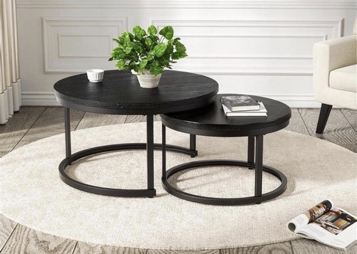 Black round nesting - black,