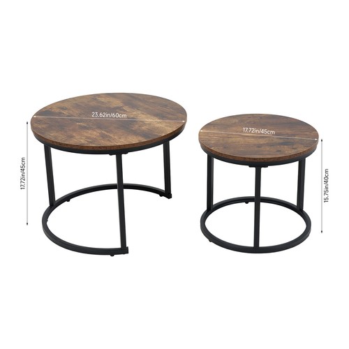 Nesting round coffee tables - nesting,
