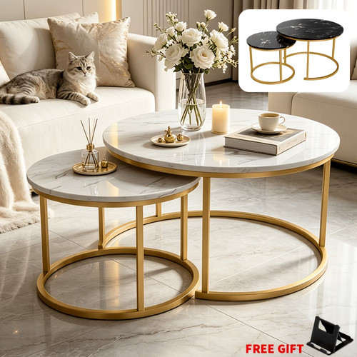 Nesting coffee tables round - 2x,
