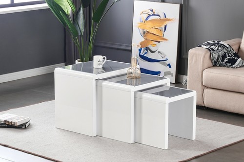 Nest tables grey - grey, tempered