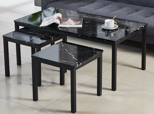 Marble effect coffee table - marble,