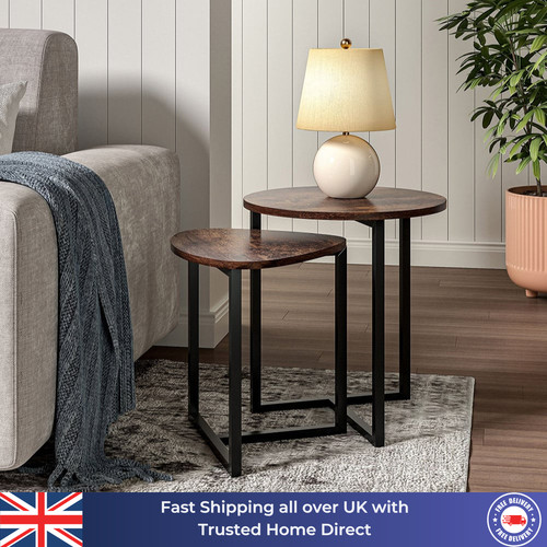 Nest tables set brown - of,
