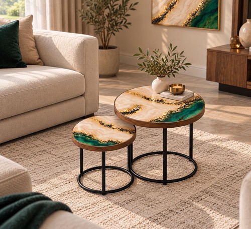Luxury set round - round, epoxy
