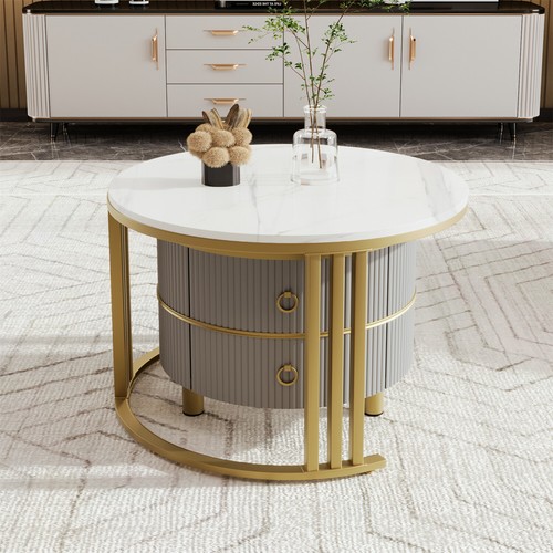 Round coffee table for living - coffee,
