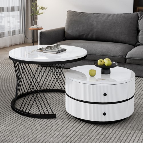 Round nesting coffee table - round,