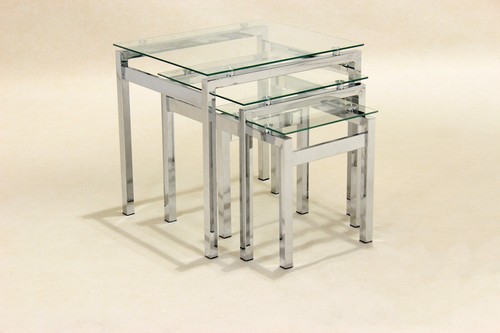 Nest tables clear glass - of,