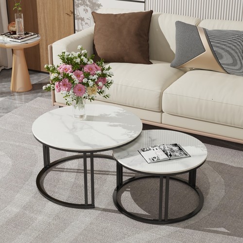 Set real marble round - set, 2