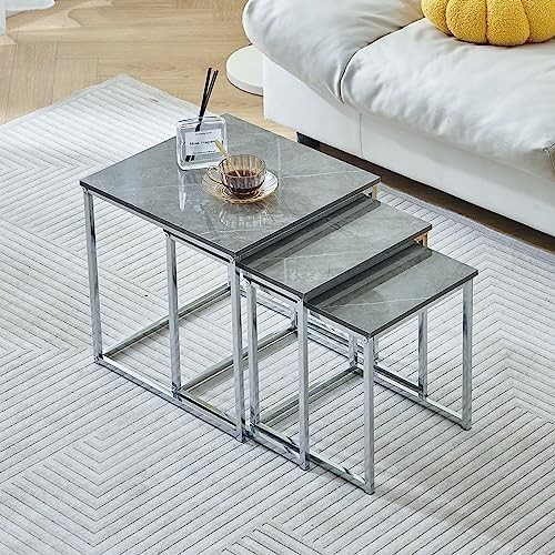 Set grey marble nesting - grey,